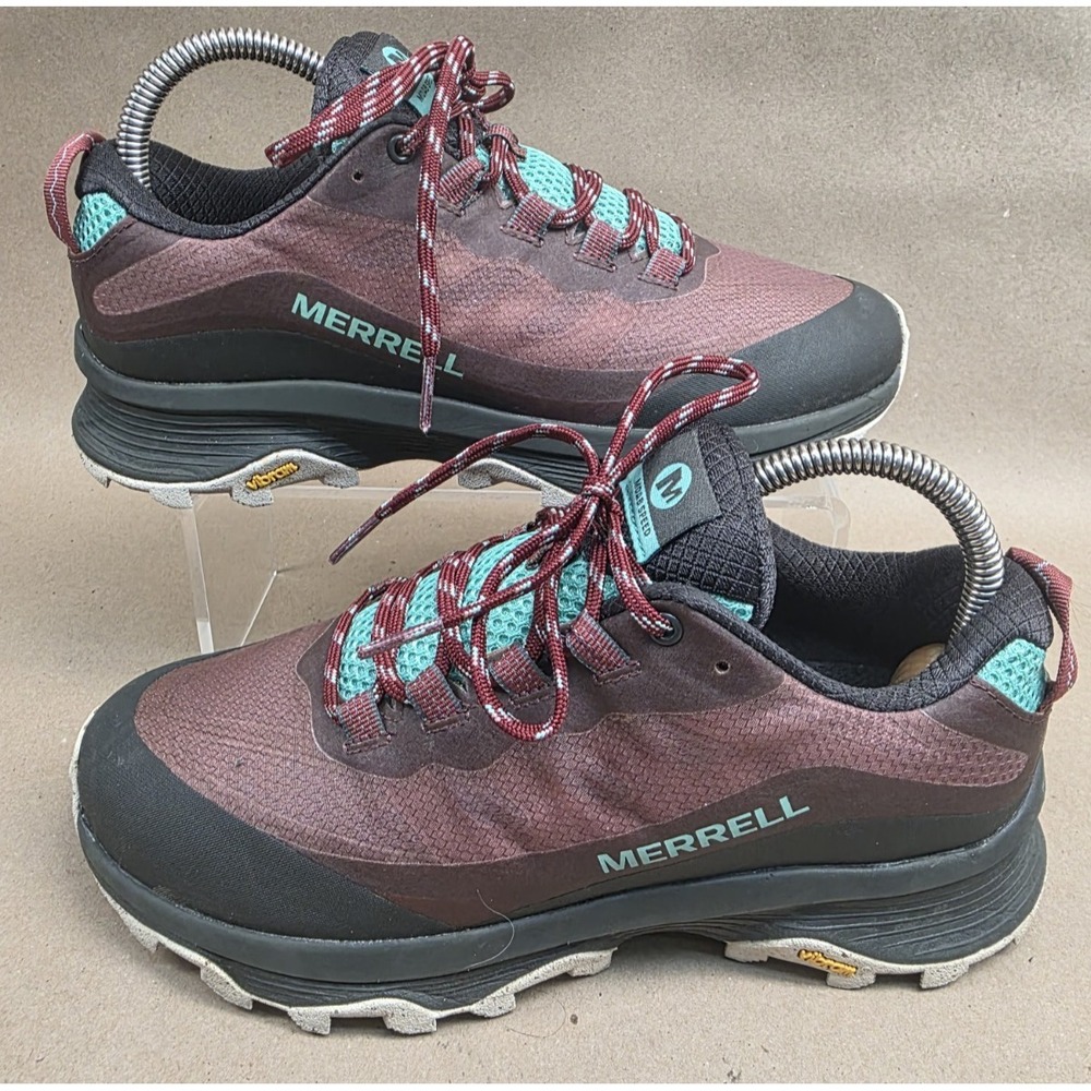 Merrell (Sz 8) Moab Speed Shoes Women Burgundy Black Trail Running Hiking